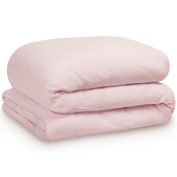 Linen duvet cover in pink packshot. Scooms