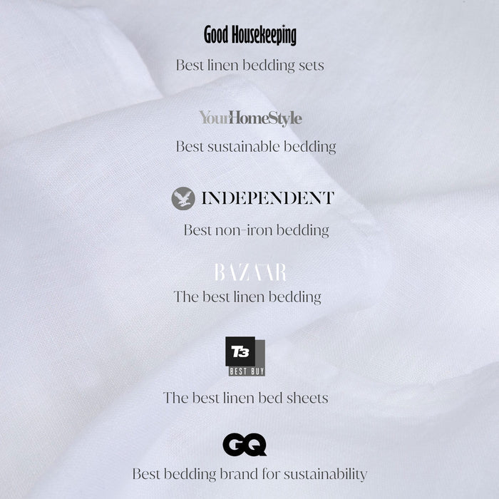 Best linen bedding with various awards. Scooms