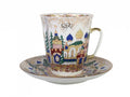 Lomonosov Bone China Cup and Saucer Set May Old Russian Architecture