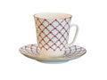 Lomonosov Bone China Porcelain May Coffee Set Pink Net 2pc 5.6 fl.oz/165 ml
