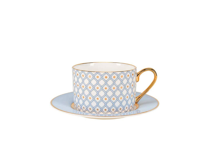Lomonosov Bone China Porcelain TeaCup And Saucer Azur v.1 8.45 oz/250 ml