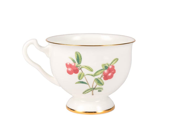Lomonosov Bone China Tea Set Cup and Saucer Aisedora Foxberry 8.1 oz/240 ml
