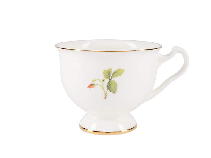 Lomonosov Bone China Tea Set Cup and Saucer Aisedora Wild Strawberry 8.1 oz/240 ml