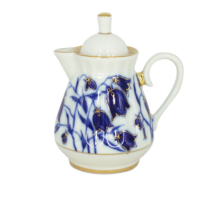 Lomonosov Imperial Porcelain Creamer Milk Jar Radiant Blue Bells 7.4 oz/220 ml