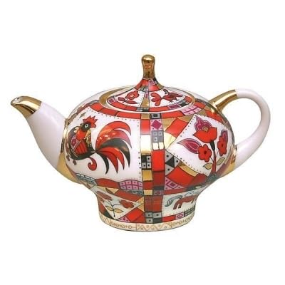 Lomonosov Imperial Porcelain Tea Pot Red Horse 1 Cup 8.5 oz/250 ml