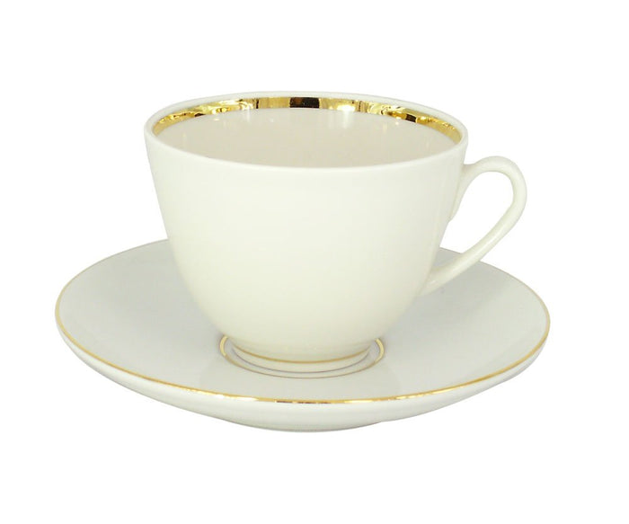 Lomonosov Imperial Porcelain Tea Set 2pc Cup and Saucer Snow White Spring 7.8 oz/230 ml