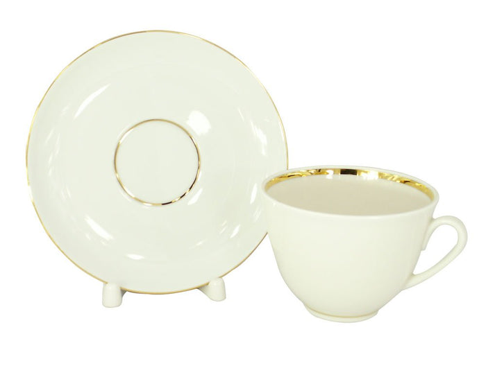 Lomonosov Imperial Porcelain Tea Set 2pc Cup and Saucer Snow White Spring 7.8 oz/230 ml