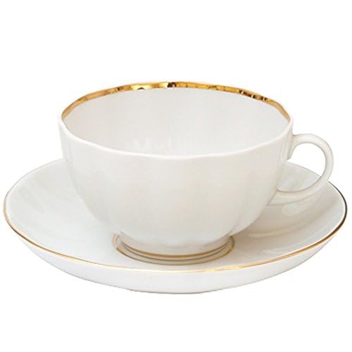 Lomonosov Imperial Porcelain Tea Set 2pc Cup and Saucer Snow White Tulip 8.45 oz/250 ml
