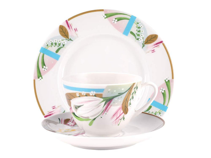 Lomonosov Imperial Porcelain Tea Set 3pc The Smell of Spring