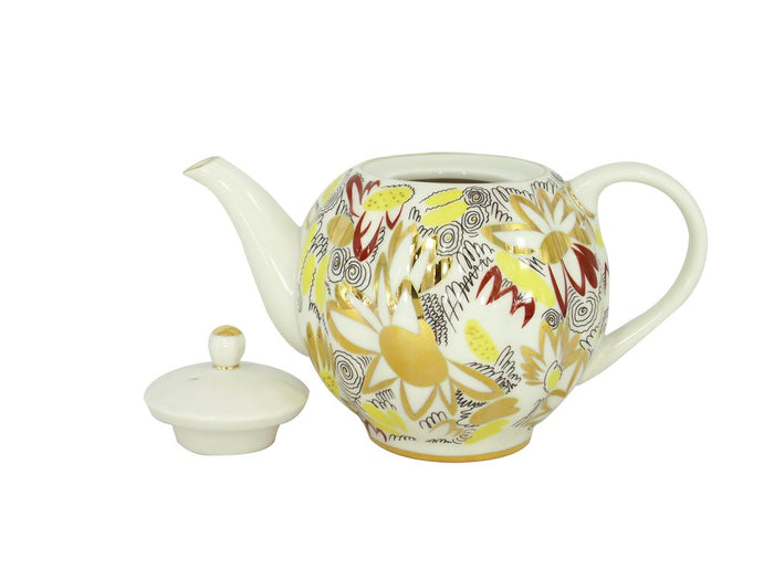 Lomonosov Imperial Porcelain Teapot 20 oz/600 ml (Golden Daisy)