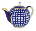 Lomonosov Porcelain 3 Cups Tea Pot 20 oz/600 ml Cobalt Cell