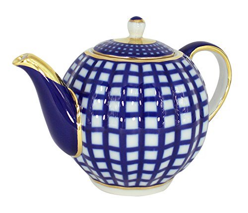 Lomonosov Porcelain 3 Cups Tea Pot 20 oz/600 ml Cobalt Cell