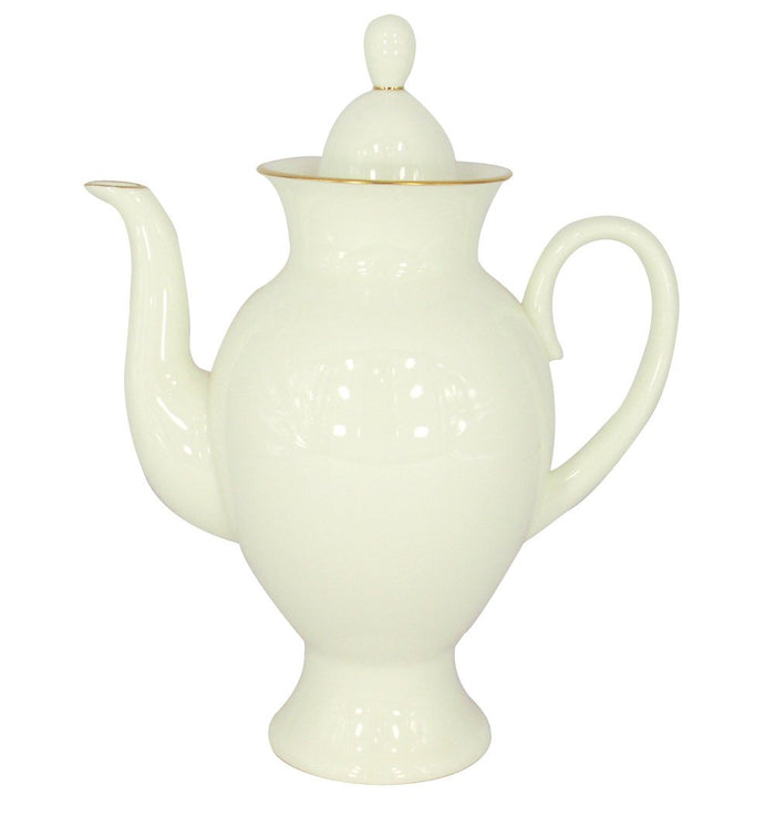 Lomonosov Porcelain Bone China Coffee Pot Classic-2 Golden Ribbon 21.3 fl.oz/630 ml