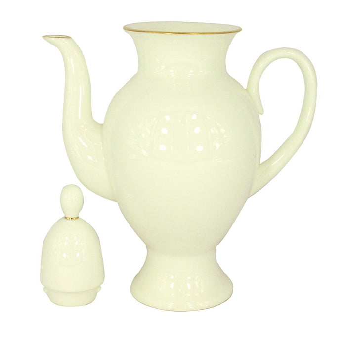 Lomonosov Porcelain Bone China Coffee Pot Classic-2 Golden Ribbon 21.3 fl.oz/630 ml