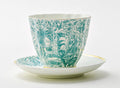 Lomonosov Porcelain Bone China Coffee/Tea Set 6.8 oz/200 ml Green Summer 2pc