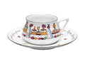 Lomonosov Porcelain Bone China Cup and Saucer Bilibina Easter Cake & Eggs 6 fl.oz/180ml