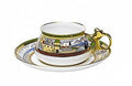 Lomonosov Porcelain Bone China Cup and Saucer Bilibina Village at the Lake 6.1 fl.oz/180ml