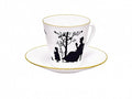 Lomonosov Porcelain Bone China Cup and Saucer Family 2.7 ounces/80 milliliters