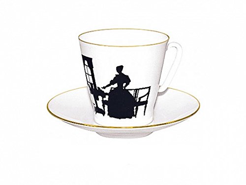 Lomonosov Porcelain Bone China Cup and Saucer Together 2.71 fl.oz/80 ml
