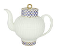 Lomonosov Porcelain Bone China Tea Pot Wave Cobalt Net 27 fl.oz/800 ml