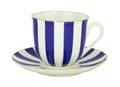 Lomonosov Porcelain Bone China Tea/Coffee Cup and Saucer Cobalt Blue Yes and No 6 oz/180 ml