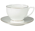 Lomonosov Porcelain Bone China TeaCup and Saucer Pearl Golden Ribbon 11.5 oz/340 ml
