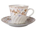 Lomonosov Porcelain Bone China Twist Tea Cup and Saucer Karelia 5.24 fl.oz/155ml