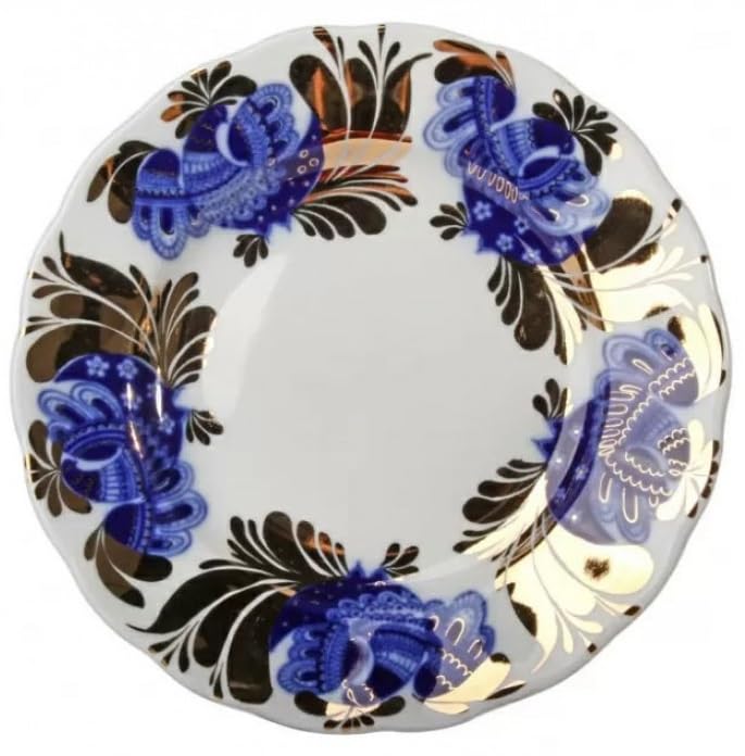 Lomonosov Porcelain Cake Dessert Plate Golden Garden 7 inches