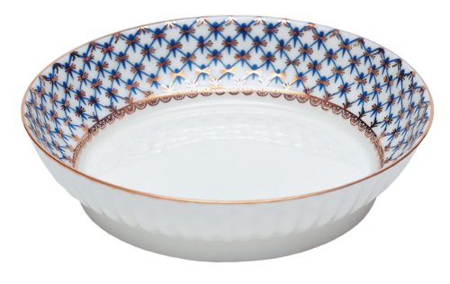 Lomonosov Porcelain Cobalt Net Wave Bone China Tea Set 20 pc