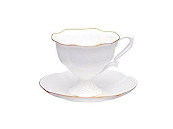 Lomonosov Porcelain Coffee Set Cup and Saucer Golden Ribbon Natasha 2 pc Wedding