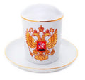 Lomonosov Porcelain Covered Herbal Steep 12.8 oz Mug with Saucer Golden Eagle