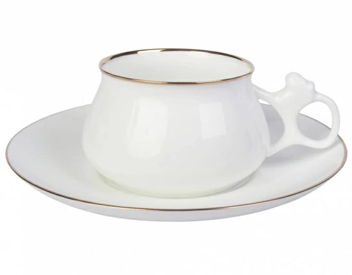 Lomonosov Porcelain Cup and Saucer Bilibina Golden Edge 6.1 fl.oz/180ml