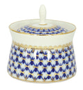 Lomonosov Porcelain Dressing Bowl with Lid Cobalt Net 6.8 fl.oz/200 ml