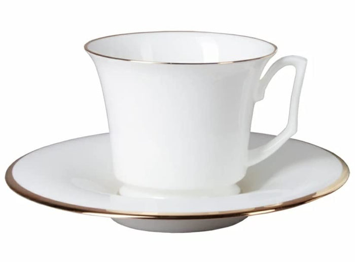 Lomonosov Porcelain Espresso Cup and Saucer Yulia Golden Ribbon 4.9 fl.oz/145 ml