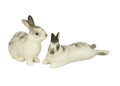 Lomonosov Porcelain Figurine 2 pc Set Easter Bunny Rabbits Family