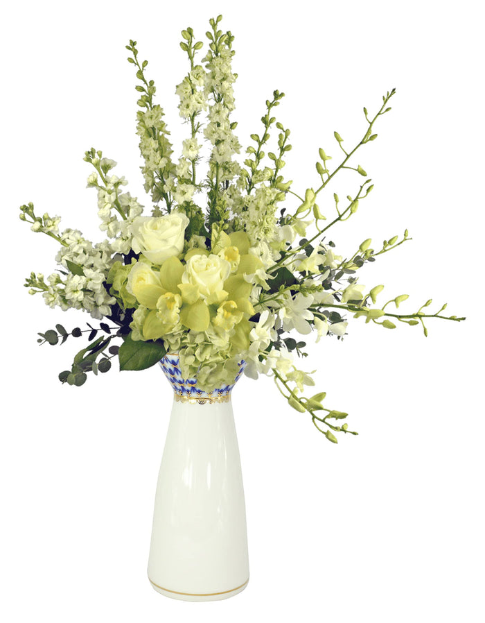 Lomonosov Porcelain Flower Vase Youth Cobalt Net