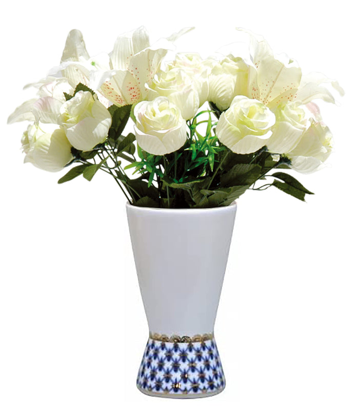 Lomonosov Porcelain Flower Vase Youth Cobalt Net