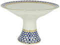 Lomonosov Porcelain Fruit Vase Youth Cobalt Net Diameter 11.3"