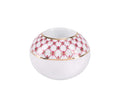 Lomonosov Porcelain Round Candle Tealight Holder Red Net