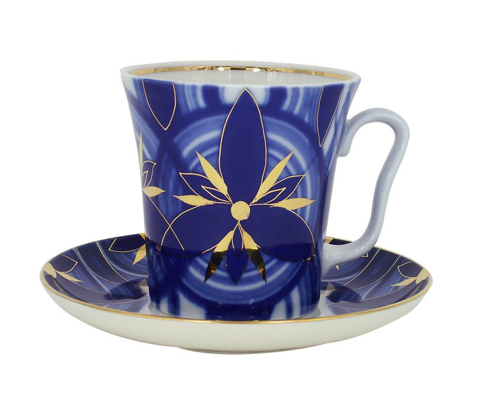 Lomonosov Porcelain Set Mug and Saucer 2pc Shining Glory 12.7 fl.oz