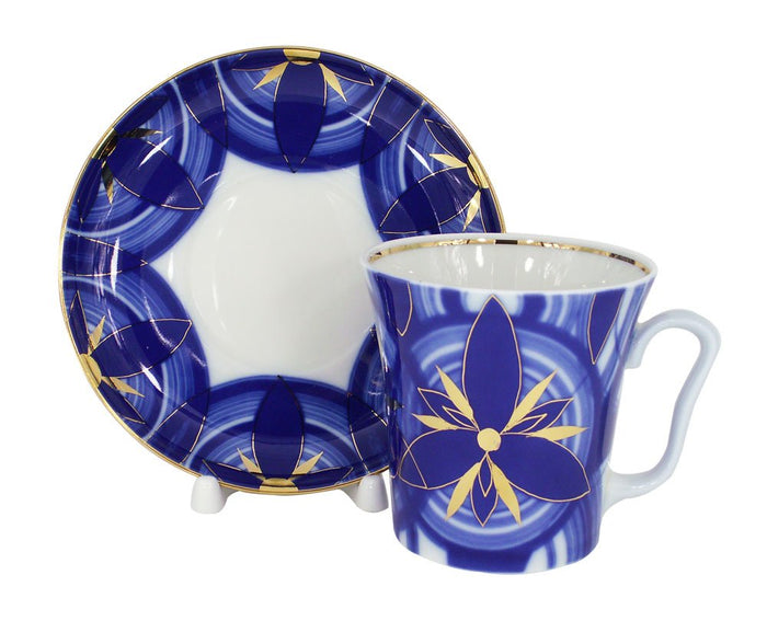 Lomonosov Porcelain Set Mug and Saucer 2pc Shining Glory 12.7 fl.oz