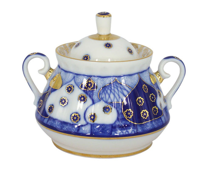 Lomonosov Porcelain Sugar Bowl Orthodox Domes Church Bells 10 oz/300 ml