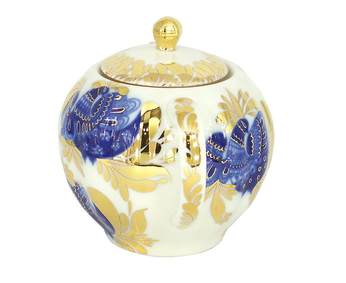 Lomonosov Porcelain Sugar Bowl Tulip Golden Garden 15 oz/450 ml