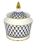 Lomonosov Porcelain Sugar Bowl Yulia Cobalt Net 10.5 oz/310 ml