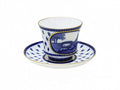 Lomonosov Porcelain Tea Cup and Saucer Banquet Swan Bridge 7.4 oz/220 ml