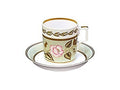 Lomonosov Porcelain Tea Cup with Saucer Jade Background 7.4 oz/220 ml