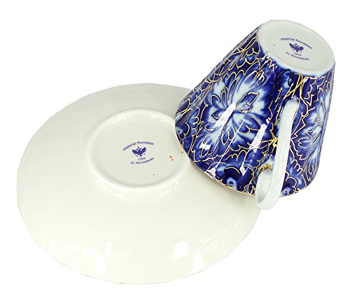 Lomonosov Porcelain Tea Set 2 pc Cup and Saucer Heathbirds 7.95 oz/235 ml