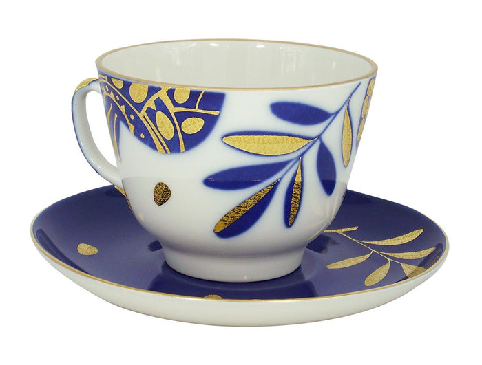 Lomonosov Porcelain Tea Set 2pc Cup and Saucer Golden Pomegranate 11.8 oz/350 ml