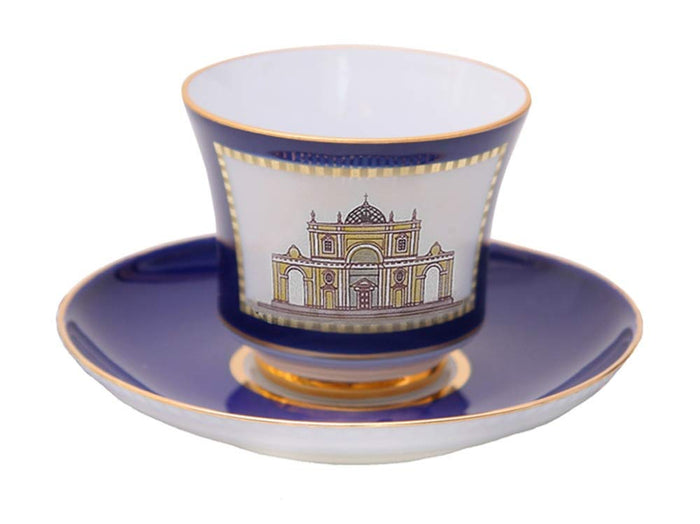 Lomonosov Porcelain Tea Set Cup and Saucer Classic of Petersburg #5 7.4 oz/220 ml
