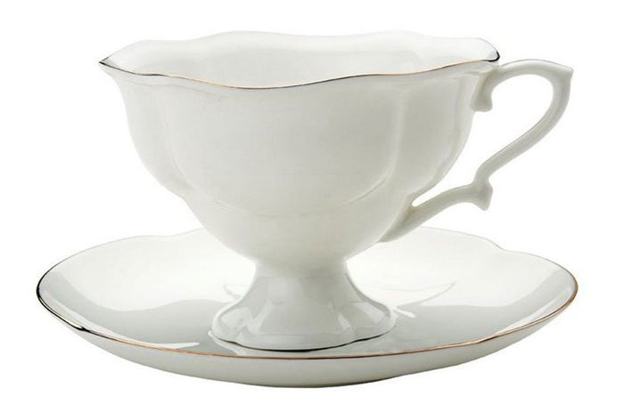Lomonosov Porcelain Tea Set Cup and Saucer Golden Band Natasha 2 pc Wedding